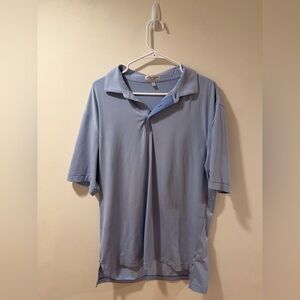 Peter Millar Colonial Country Club Golf Polo Blue Stripe Men’s L